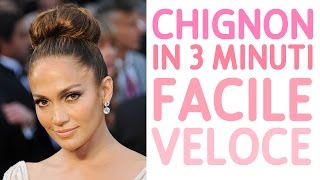 TUTORIAL CAPELLI CHIGNON IN 3 MINUTI ACCONCIATURA SALVA CAPELLI quotSPORCHIquot [upl. by Yecam]