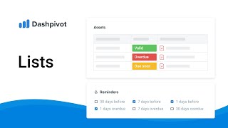 How to setup Lists in Dashpivot [upl. by Ettennahs]