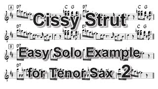 Cissy Strut Meters  Easy Solo Example for Tenor Sax 2 D Dorian Scale [upl. by Niarda]