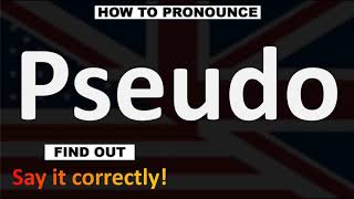 How to Pronounce Pseudo CORRECTLY [upl. by Ayotal]