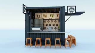 Coffee Container Kiosk 10ft 3D Model Preview [upl. by Swane]