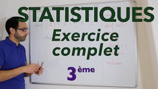 Statistiques  Exercice complet  3ème [upl. by Chae]