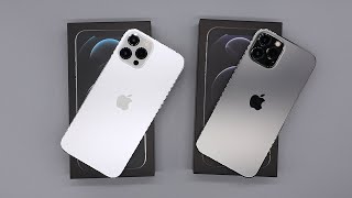 iPhone 12 Pro Max Graphite amp Silver Comparison amp Unboxing [upl. by Kcirederf]