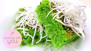 Pandan Coconut Sticky Rice Recipe DELICIOUS  Cooking With You [upl. by Neehcas]