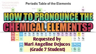 HOW TO PRONOUNCE THE 118 ELEMENTS IN PERIODIC TABLE  Teacher Maureen [upl. by Ennovi]