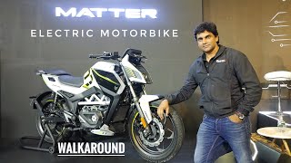 Matter Electric MotorBike with gears   Walkaround  Hindi  GearFliQ [upl. by Ynahpets]