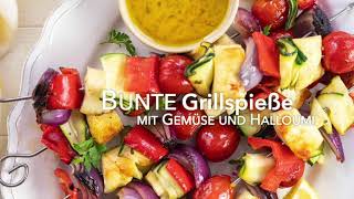 Bunte Grillspieße mit Gemüse und Halloumi [upl. by Downe]