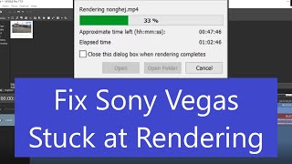 Sony Vegas Freeze at Rendering Fixed  Fix Sony Vegas Stuck While Rendering 2020 [upl. by Shaddock]