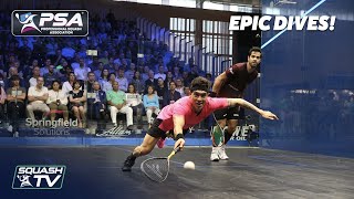 Squash 10 EPIC DIVES from the PSA World Tour [upl. by Riamu]