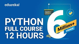 Python Full Course  12 Hours  Python For Beginners  Full Course  Python Tutorial  Edureka [upl. by Ardnajela147]