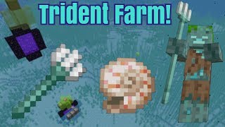 Simple Trident and Nautilus Farm CHECK description Minecraft [upl. by Willumsen]