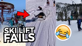 FUNNIEST Ski Lift Fails  Skiers amp Snowboarders Falling Off Ski Lifts 😂 [upl. by Philippa]