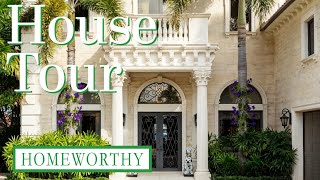 HOUSE TOUR  Inside a Gorgeous Waterfront Florida Mansion [upl. by Annaitat]