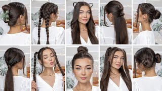 10 EASY HEATLESS BACK TO SCHOOL HAIRSTYLES [upl. by Neras]