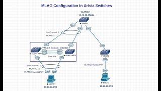 MLAG configuration amp Design in Arista Switchesexample with Peer link groupMLAG domainID Interface [upl. by Pantia70]