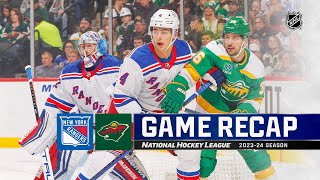 Rangers  Wild 114  NHL Highlights 2023 [upl. by Nnil]