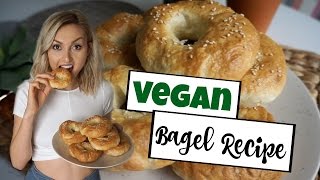 Easy Homemade Bagels  Vegan Recipe [upl. by Leahcam770]