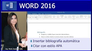 CÓMO INSERTAR BIBLIOGRAFÍA AUTOMÁTICA EN WORD CÓMO CITAR EN FORMATO APA [upl. by Ailime609]