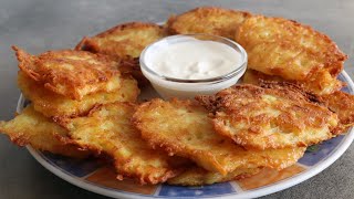 Einfaches KARTOFFELPUFFER Rezept  Knusprige REIBEPLÄTZCHEN  LeckerTV [upl. by Fransis]