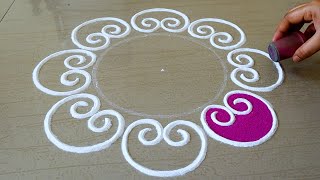 Easy amp Big Rangoli Design For Festivals  2021 Rangoli Designs  Festival Kolam Designs  Muggulu [upl. by Rebor]