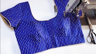 Full Blouse Stitching Easy Simple Normal [upl. by Trina824]