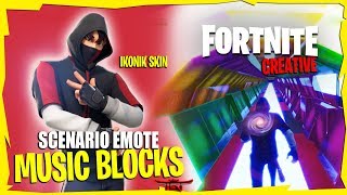 IKONIK Skin  Scenario Emote Music Blocks Fortnite Creative  TUTORIAL IN THE DESCRIPTION [upl. by Vin310]