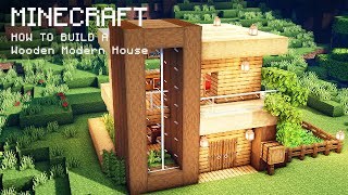 Minecraft How To Build a Simple Wooden Modern House [upl. by Durning]