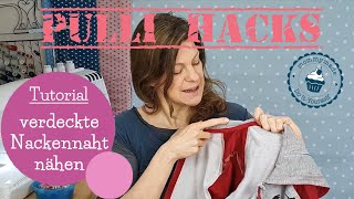 verdeckte Nackennaht nähen  Naht verdecken  Tutorial  Pulli Hacks  DIY Nähanleitung  mommymade [upl. by Nodyroc132]