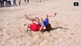 Womens Beach Wrestling HELEN MAROULIS Vs MARWA AMRI [upl. by Lennahs]