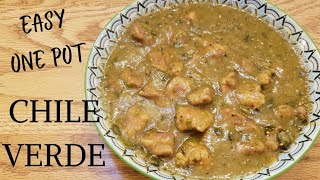 EASY ONE POT CHILE VERDE RECIPE  no fresh tomatillos required  chileverde mexicanfood [upl. by Erihppas31]