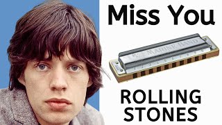 How to play Miss You Rolling Stones Harmonica Lesson [upl. by Enirac946]