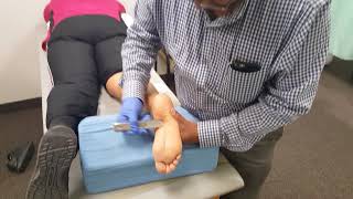 Graston Technique Demo Plantar Fascitis Mortons Neuroma PTTD [upl. by Akapol510]