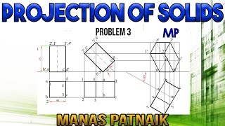 Projection of SolidsProblem 8Square Prism with axis inclined to HP amp edge inclined to VP [upl. by Frangos120]