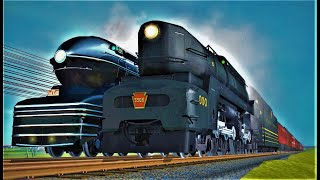 HEAD TO HEAD  Pennsylvania Railroad  PRR S1 vs T1 Trainz [upl. by Naved]