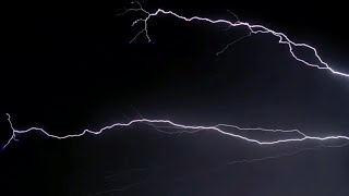 Heavy Thunderstorm And Lightning Strikes At Night [upl. by Marjie]