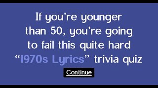 1970s Lyrics Quiz [upl. by Ennaimaj]