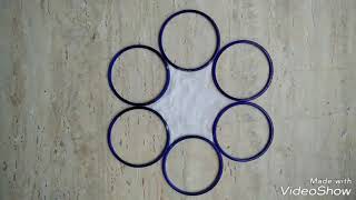 Easy rangoli for beginners using bangles and matchstick [upl. by Lorna]