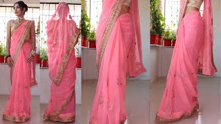 How to Wear Georgette Saree Perfectly Hindi [upl. by Pippy972]