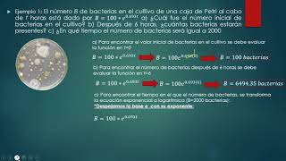 Función Exponencial Problema Crecimiento de Bacterias [upl. by Rebm]