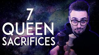 7 BEST Queen Sacrifices In Chess History [upl. by Ardnasirhc]