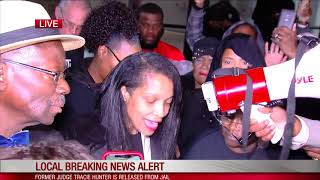 Former judge Tracie Hunter addresses crowd after being released from jail [upl. by Bovill925]