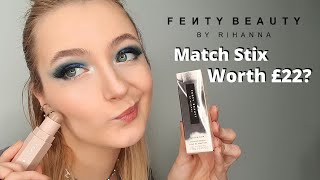 FENTY BEAUTY MATCHSTIX SHADE AMBER THE PERFECT CONTOUR SHADE FOR FAIR SKIN 2021  julypiesqueen [upl. by Ahsinrats381]