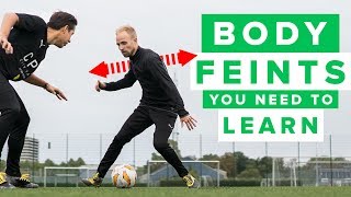 5 BODY FEINTS YOU NEED TO LEARN  how to do these football skills [upl. by Gudren]