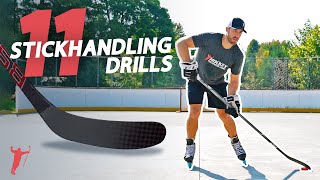 11 ROLLERBLADING STICKHANDLING DRILLS 🏒 [upl. by Hairahcez]