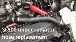 2004 Mercedes SL500 R230 Upper radiator hose connector leak [upl. by Drawdesemaj]