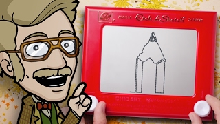 DRAWING with an ETCH A SKETCH Art Challenge [upl. by Ecnesse]