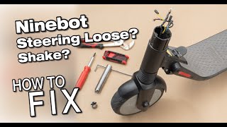 Segway Ninebot fix ES2 Es4 Repair Steering loose shake stem front wheel [upl. by Arvie]