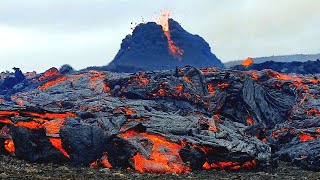 Man Captures Icelandic Volcanic Eruption Up Close [upl. by Audsley]