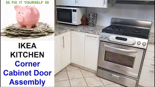 IKEA Kitchen  Corner Cabinet Door Installation [upl. by Neufer]