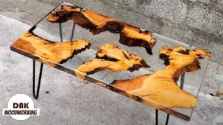 Epoxy Resin Table Art  Wood Projects  DAK Woodworking [upl. by Tav416]